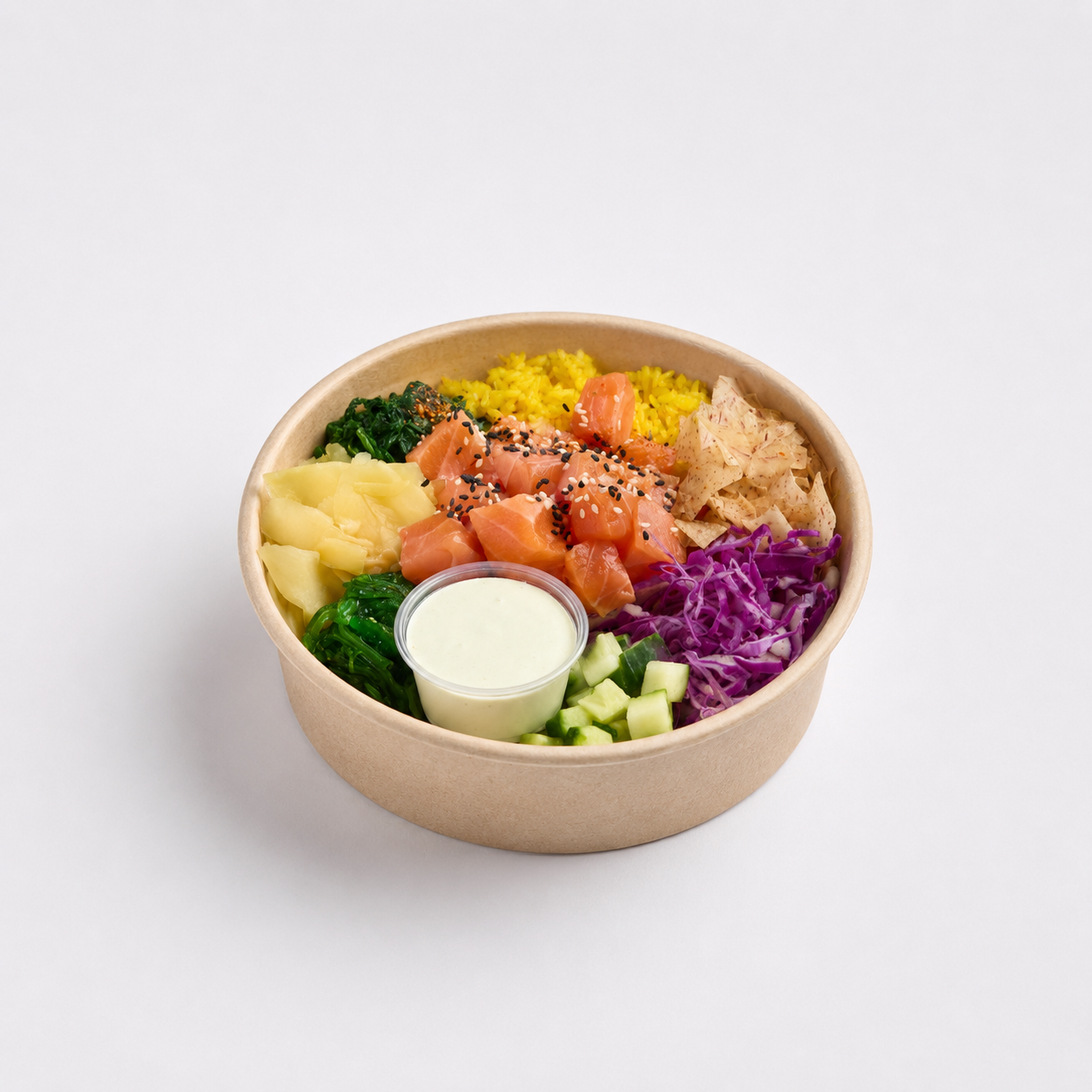 Golden Salmon Bowl 12Oz Poke Bowl - Salmon Bowl 12oz