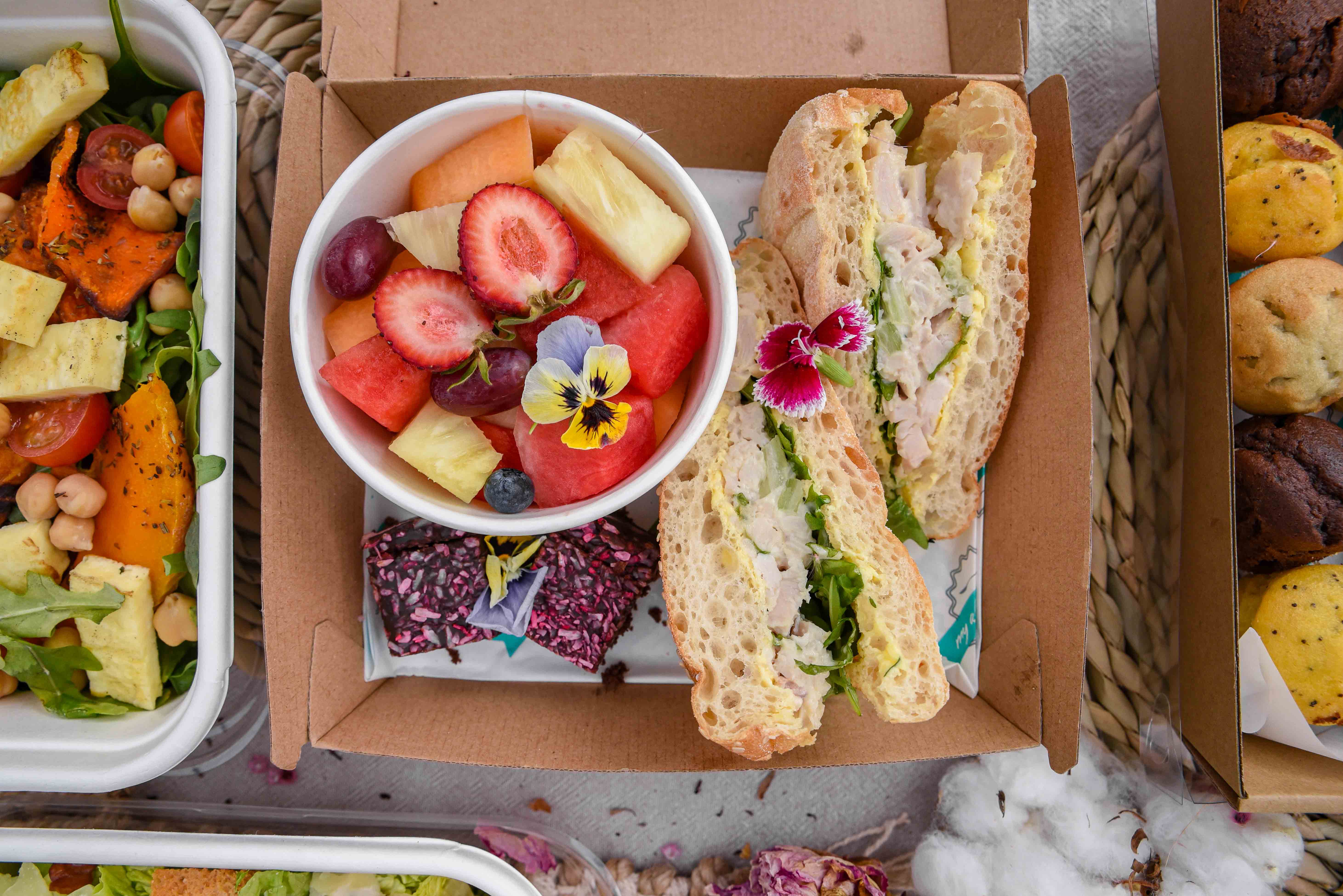 Order Individual Lunch Gourmet Sandwich, Fruit Cup and Many More