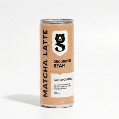 Matcha Caramel Caramel Matcha Latte - The Grounded Bear (240ml)