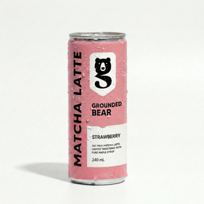 Matcha Strawberry Strawberry Matcha Latte - The Grounded Bear (240ml)