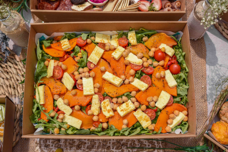 pumpkin halloumi salad