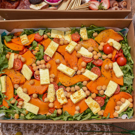 pumpkin halloumi salad